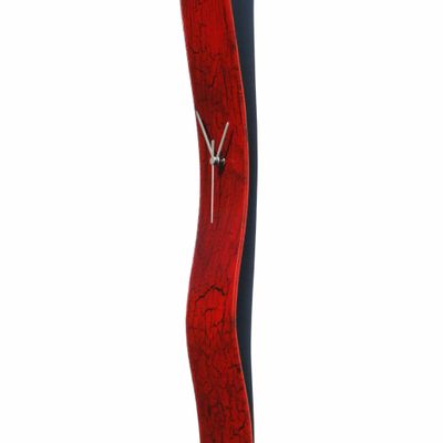 Horloges - Horloge murale rouge craquelée 10x70 cm - CARNEOL GLASS
