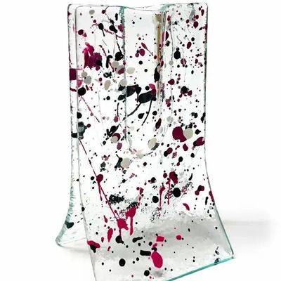 Vases - Petit vase transparent de 8x13 cm à pois blanc-noir - CARNEOL GLASS