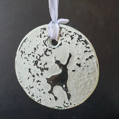 Other Christmas decorations - Small rustic Christmas hanger with a reindeer - CARNEOL GLASS
