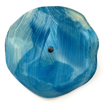 Décorations florales - Fleur en verre de grande taille pour l'extérieur de couleur turquoise avec tige en acier inoxydable de 50 cm - CARNEOL GLASS