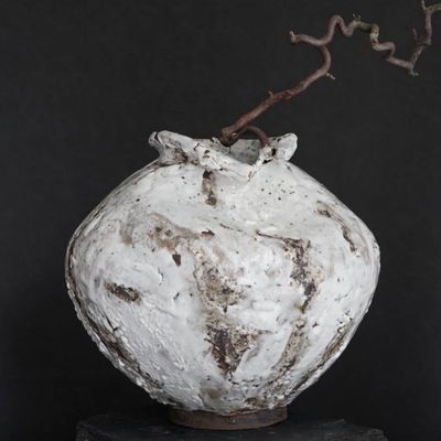Vases - Vase blanc III, Céramique sauvage - GALERIE SANA MOREAU