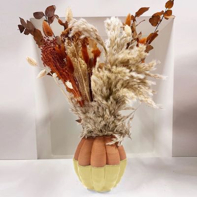 Vases - 3D PETRA YELLOW glazed clay vase - COMMON PLACE YOUR URBAN JUNGLE