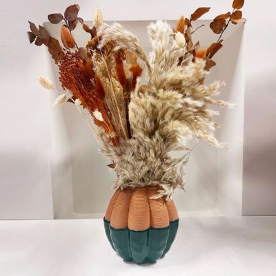 Vases - 3D PETRA GREEN glazed clay vase - COMMON PLACE YOUR URBAN JUNGLE