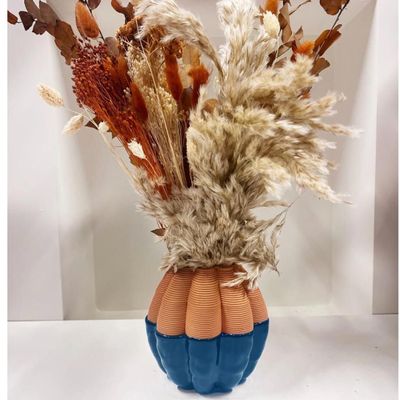Vases - 3D PETRA BLUE glazed clay vase - COMMON PLACE YOUR URBAN JUNGLE