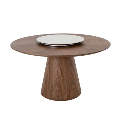 Tables Salle à Manger - Table à manger rotative ronde en noyer - ANGEL CERDÁ