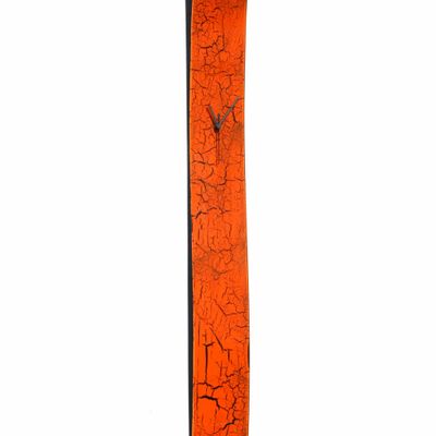 Clocks - Crackled orange wall clock 12x115 cm - CARNEOL GLASS