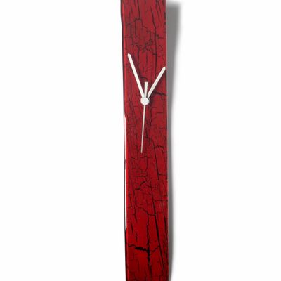 Clocks - Crackled red wall clock 6x41 cm - CARNEOL GLASS