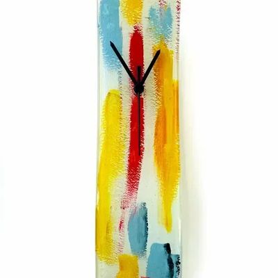 Clocks - Amasonas yellow-blue wall clock 10x41 cm - CARNEOL GLASS