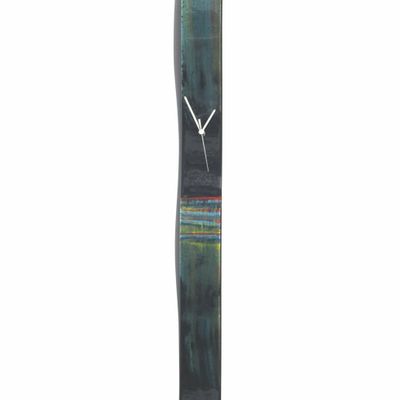 Clocks - Blur black-rainbow wall clock 8x98 cm - CARNEOL GLASS