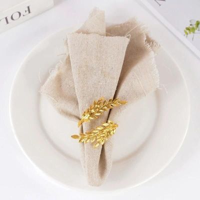 Christmas table settings - Napkin ring - Double Leaf - Silver or Gold - SOSTRAW & SMARTTHINGS