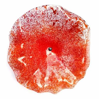 Décorations florales - Fleur en verre de grande taille pour l'extérieur de couleur transparente, orange, rouge avec tige en acier inoxydable de 50 cm - CARNEOL GLASS