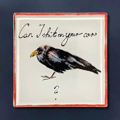 Decorative objects - Bird shitting on a car magnet - CARNEOL GLASS