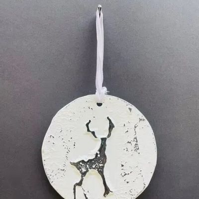 Christmas garlands and baubles - Large rustic Christmas hanger with a reindeer - CARNEOL GLASS