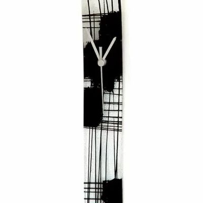Clocks - Natural transparent-black wall clock in size 6x41 cm - CARNEOL GLASS