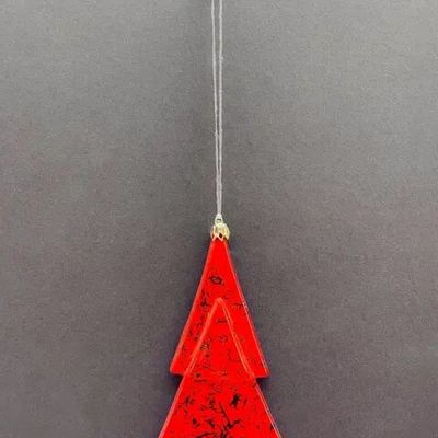 Christmas garlands and baubles - Christmas tree ornament in red-black colour - CARNEOL GLASS