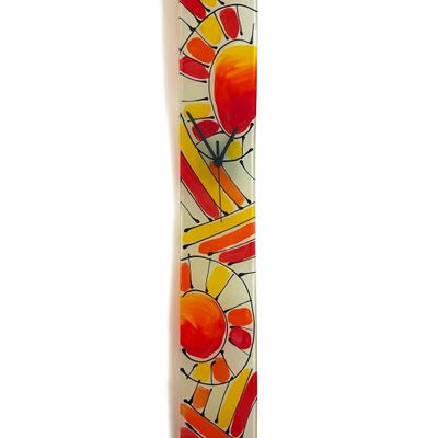 Clocks - Andalusia Red-Orange wall clock10x70 cm - CARNEOL GLASS