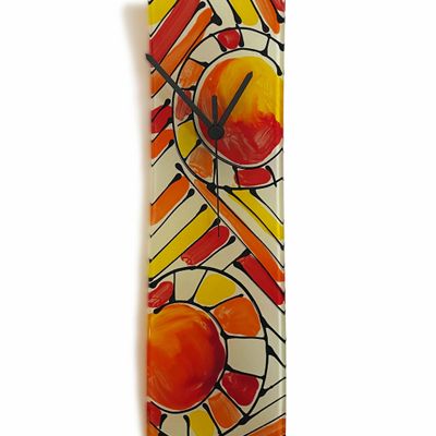Horloges - Horloge murale Andalousie Rouge-Orange 10x41 cm - CARNEOL GLASS