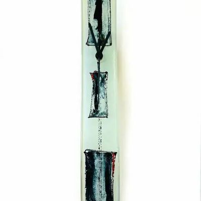 Clocks - Cubie white-grey wall clock 6x41 cm - CARNEOL GLASS