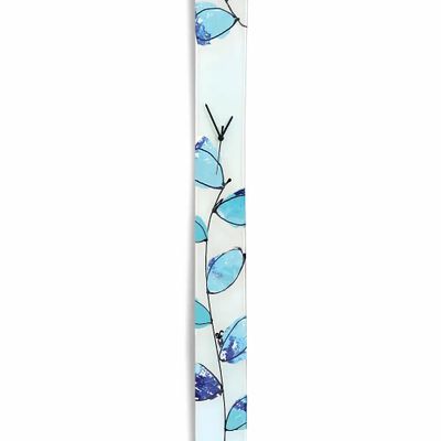 Clocks - Leaf light blue-dark blue wall clock 12x115 cm - CARNEOL GLASS