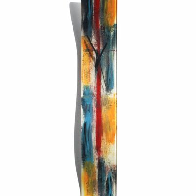Horloges - Horloge murale jaune-bleu Amazonas 10x70 cm - CARNEOL GLASS