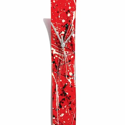 Horloges - Horloge murale rouge et blanche Splash 6x41 cm - CARNEOL GLASS