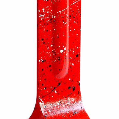 Vases - Vase Red Splash 14x36 cm aux couleurs noir et blanc - CARNEOL GLASS