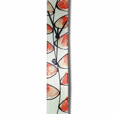 Horloges - Horloge murale Leaf blanc saumon 6x41 cm - CARNEOL GLASS