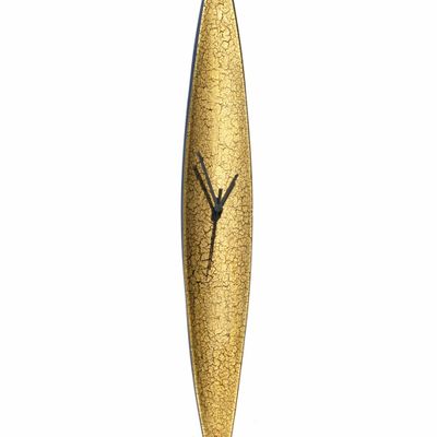 Clocks - Crackled gold wall clock 10x74 cm - CARNEOL GLASS