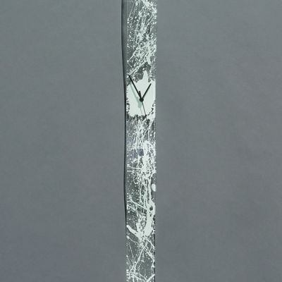 Clocks - Natural transparent-white wall clock 8x98 cm - CARNEOL GLASS