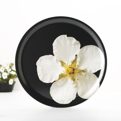 Plateaux - Plateau de service rond en bois - Rose des dunes 38 cm - MONBOPLATO