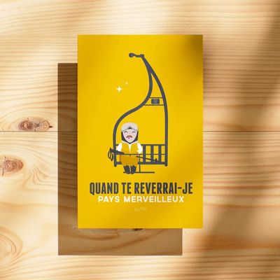 Card shop - Postcard Qd Te Reverrai-Je Jaune - COSYNÉVÉ - MOUNTAIN POSTERS