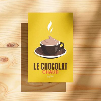Card shop - Postcard Le Chocolat Chaud : Jaune - COSYNÉVÉ - MOUNTAIN POSTERS