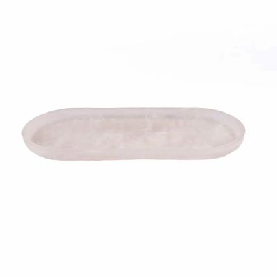 Everyday plates - The Resin Oval Plate - Pink White - BAZAR BIZAR LIVING