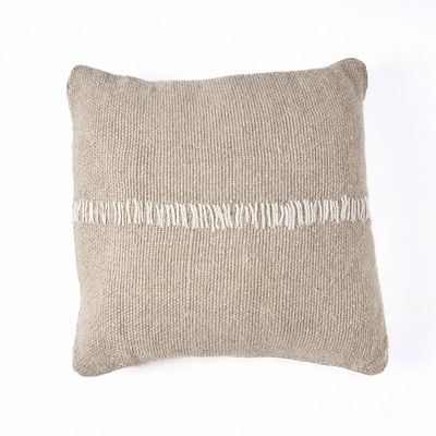 Fabric cushions - The Linen Stitch Cushion Cover - Natural White - BAZAR BIZAR LIVING