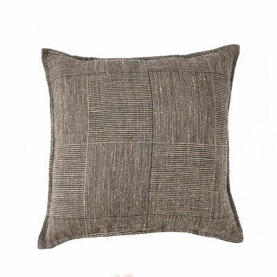 Fabric cushions - The Bloc Party Cushion Cover - Black Natural - 50x50 - BAZAR BIZAR LIVING