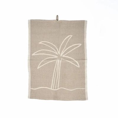Torchons - Le Torchons Linen Palm Tree - Blanc Naturel - 50x70 - BAZAR BIZAR LIVING