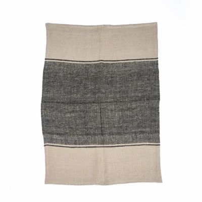 Torchons - Le Torchons Linen Moody - Noir Naturel - 50x70 - BAZAR BIZAR LIVING