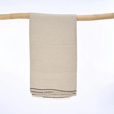 Nappes - La Nappe Tuscany - Noir Naturel - 150x300 - BAZAR BIZAR LIVING
