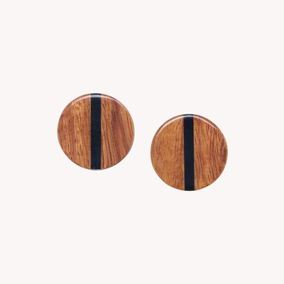Jewelry - Bayong wood round post earrings - Cannelle - NATURE BIJOUX