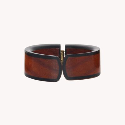 Bijoux - Bracelet manchette ressort bois de bayong - Cannelle - NATURE BIJOUX