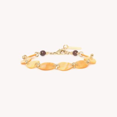 Bijoux - Bracelet ajustable petal nacre dorée - Fioria - NATURE BIJOUX