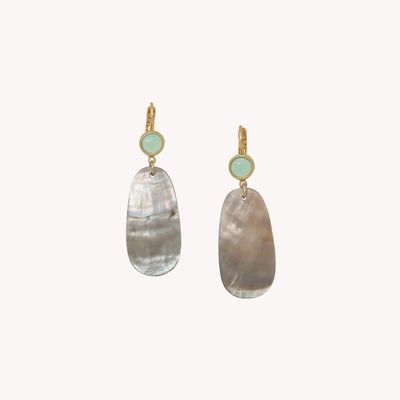 Jewelry - Black lip french hook earrings - Fluorite - NATURE BIJOUX