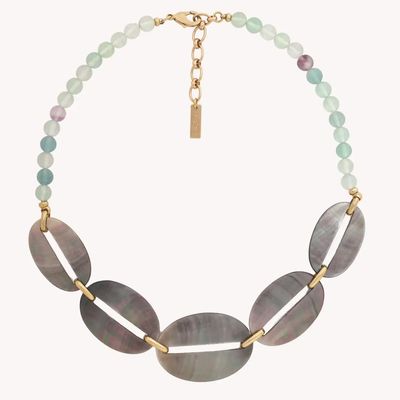 Jewelry - Black lip ring necklace - Fluorite - NATURE BIJOUX