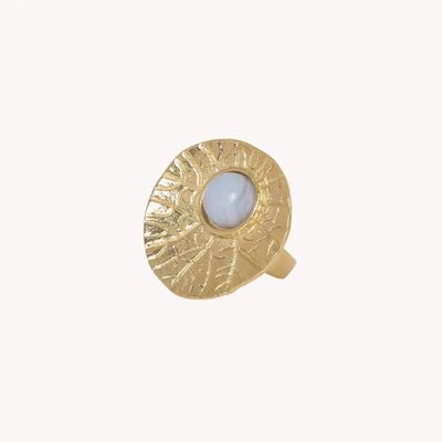 Bijoux - Bague ajustable calcédoine bleue - Minerama - NATURE BIJOUX