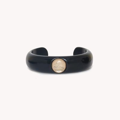 Jewelry - Small rigid bracelet with 1 capiz cab - Saint Honore - NATURE BIJOUX