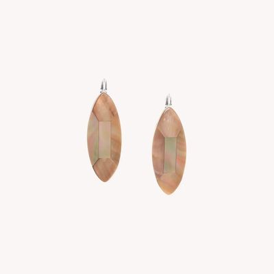 Bijoux - Boucles d'oreilles dormeuses nacre brune facettée - Skala - NATURE BIJOUX
