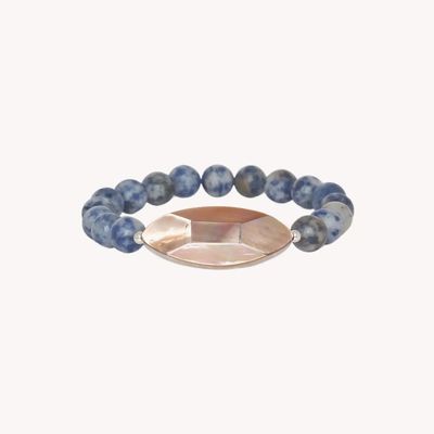 Bijoux - Bracelet extensible nacre brune facettée - Skala - NATURE BIJOUX