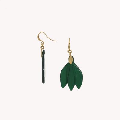 Bijoux - Boucles d'oreilles crochet simple vert - Son Jardin - NATURE BIJOUX