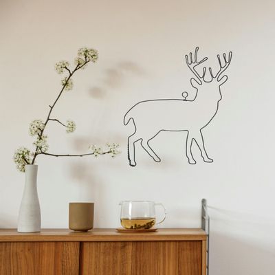 Other wall decoration - Wire Wall Decoration\" Deer\” - to pin - Wall Jewelry - BIJOUX DE MUR