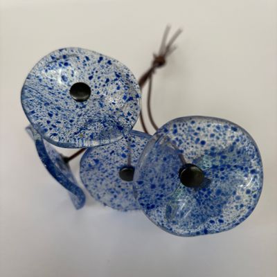 Décorations florales - Fleur en verre pour l'extérieur en transparent-D.Blu-L.Blue, flexi - CARNEOL GLASS